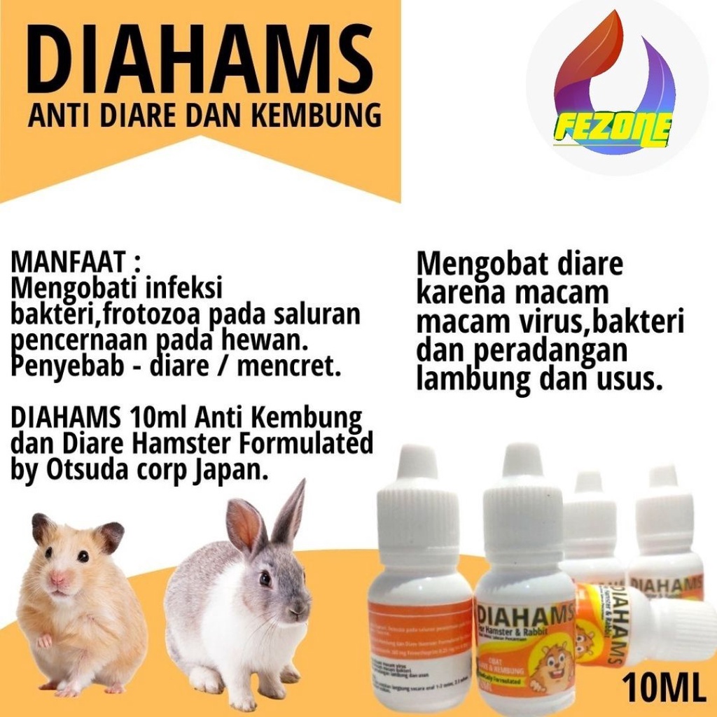 DIAHAMS 10ML OBAT DIARE HAMSTER KELINCI FEZONE