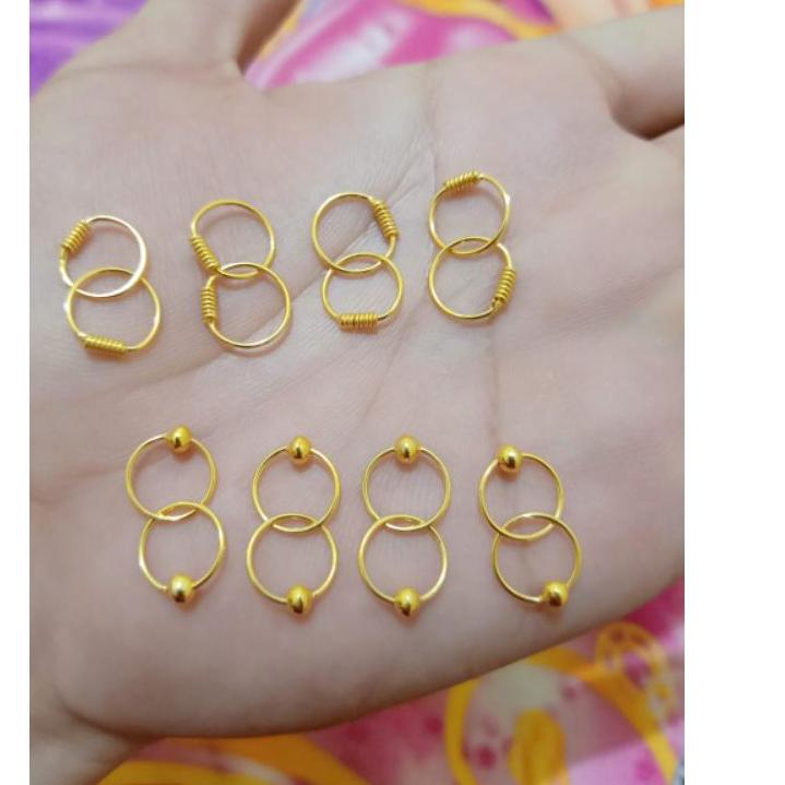 Terbaru - ANTING BAYI BULAT PERAK 925 LAPIS MAS 24K
