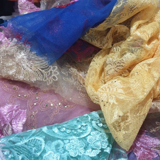 Kain brokat perca lembaran