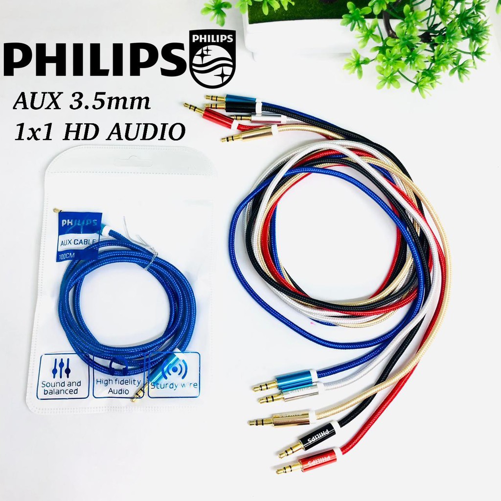 new~Kabel AUX 1-1 BESI Philips Kabel tali sepatu KABEL Audio Speaker KOMPUTER DAN HANDPHONE ORIGINAL