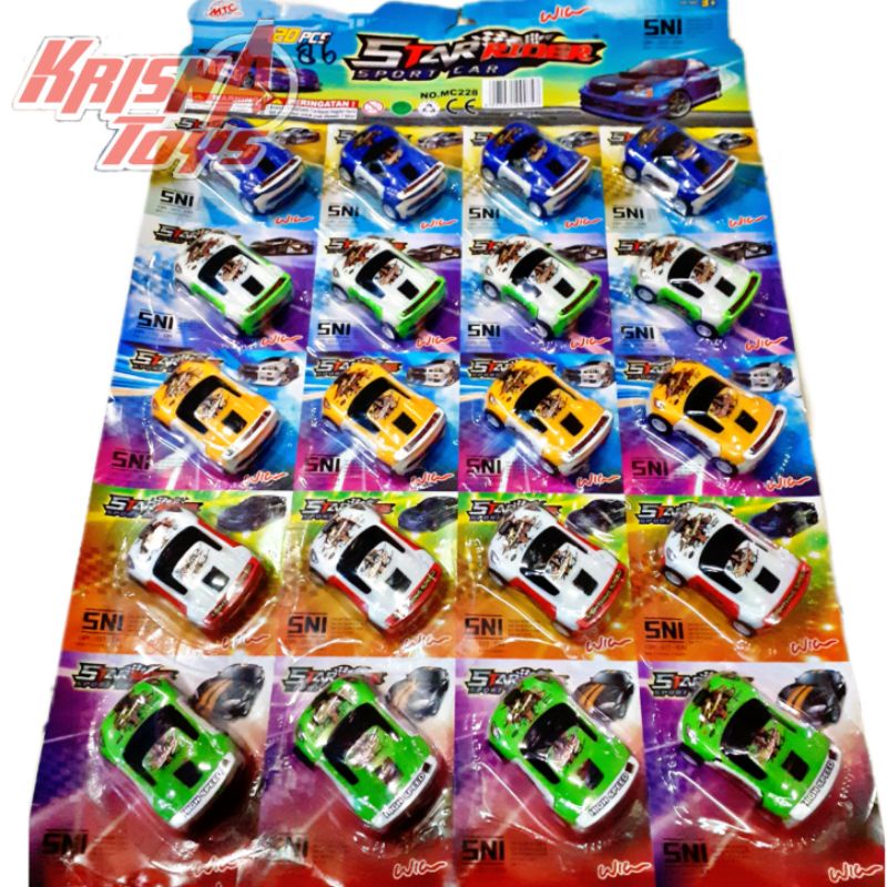 MAINAN ANAK MOBIL BMW SPORT/MINI CAR/MOBIL MINI/STAR RIDERS isi 20 pcs/Lembar