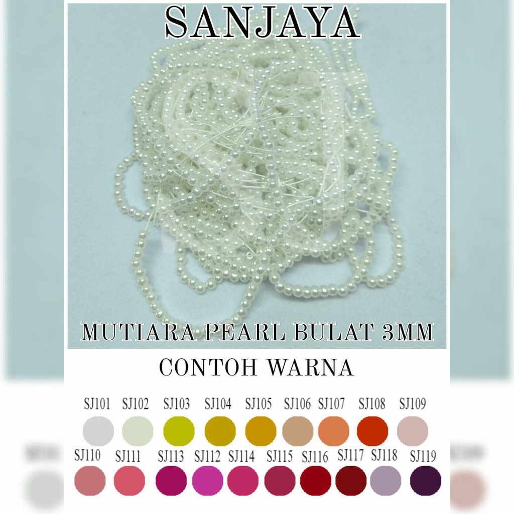 [1 Pon (450 Gram)] Manik Ringan / Mote Ringan / Mutiara Ringan Sintetis / Manik Mutiara Bulat 3Mm / Mutiara Pearl Bulat 3Mm