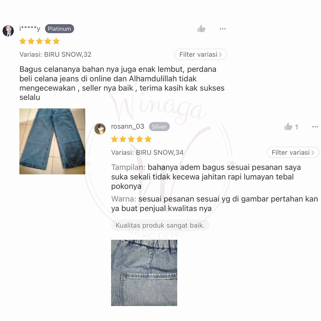 WINAGA- HighWaist Kulot Jumbo Ban Karet Kcg 2 Jeans | Kulot Jumbo Kancing 2 | Celana Panjang Jeans | Basic Denim Jeans | HighWaist Kulot Jumbo Jeans