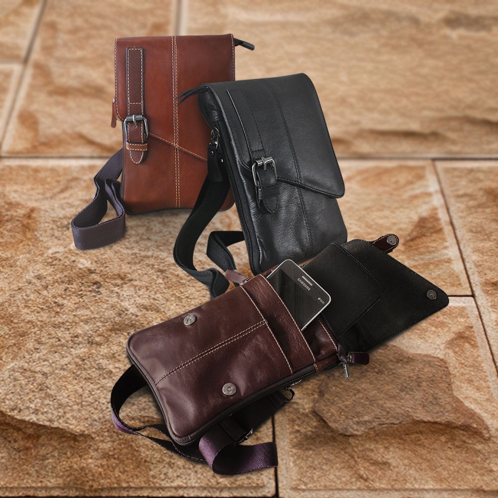 tas Pria WaistBag Genuine Leather Baru Bahan Kulit Sapi Asli Kode : P061