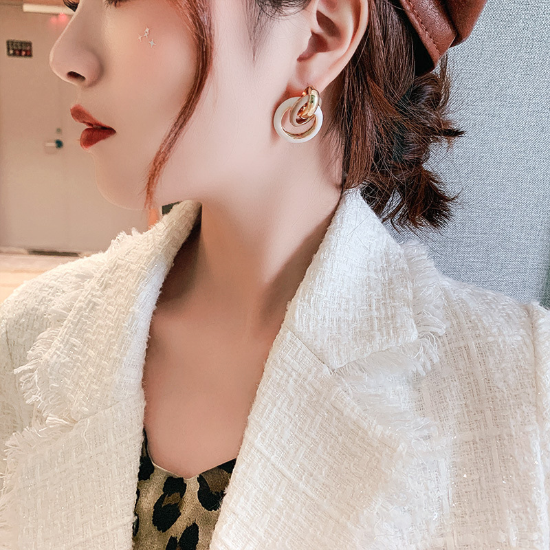 Anting Wanita Model Retro Geometric Earrings Korean Style