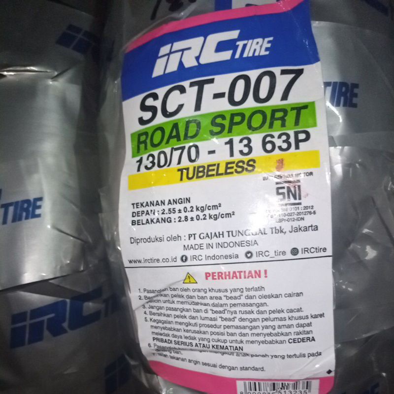 BAN BELAKANG PCX 160-IRC 130/70-13 SCT - 007 TUBELESS