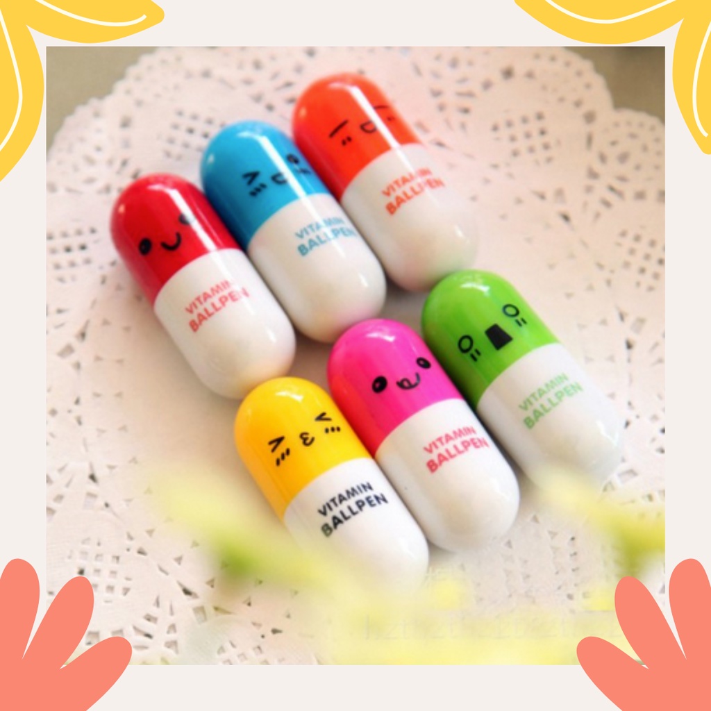 PULPEN KAPSUL VITAMIN / PENA VITAMIN UNIK / PENA VITAMIN KAPSUL / PULPEN KAPSUL LUCU SOUVENIR