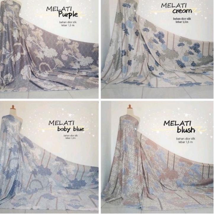 Kain Meteran Bahan Diyor Silk Motif Melati Series looklike Wearingkalmby {BLL.25Au22н}