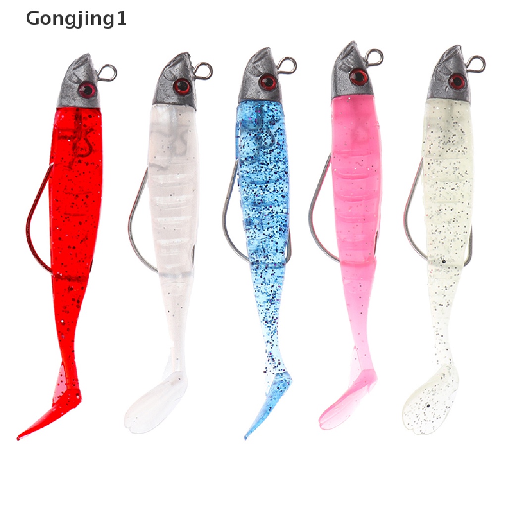 Gongjing1 1 Set Umpan Pancing Softlure Bentuk Ikan Kecil Warna Hitam