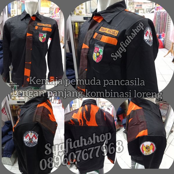 KEMEJA PEMUDA PANCASILA LENGAN PANJANG KOMBINASI LORENG