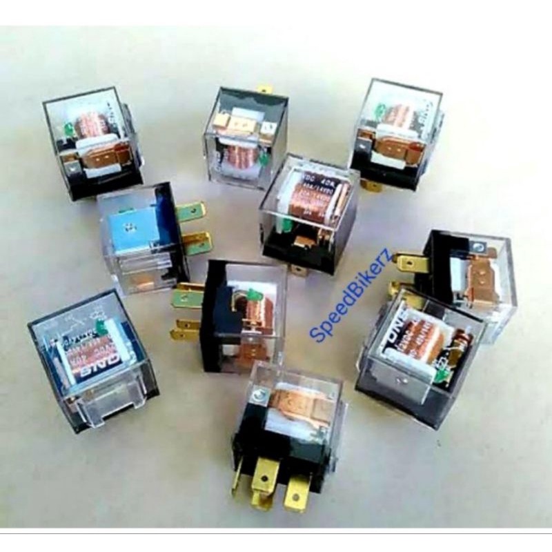 Relay Klakson Transparan Bening + Indikator Lampu 12 Volt Kaki 4 Bening