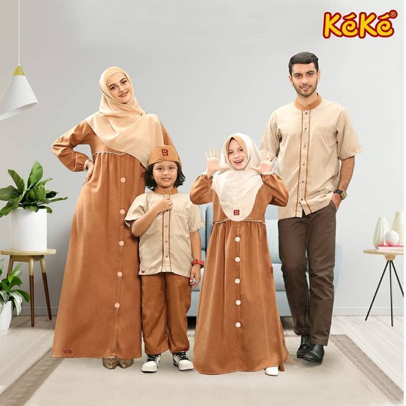 Sarimbit Family Premium Ghania Series by Keke|Dress Syari|Dress Anak Set Hijab|Dress Polos Jumbu|Gam
