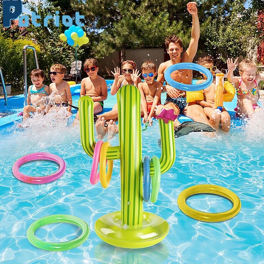 [ 1 SET PVC Inflatable Cactus Ring balloon Water Toy  for family games summer beach parties ]