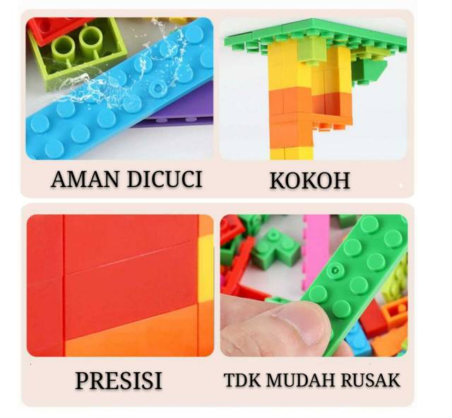 Tma / Mainan Anak Balok Susun Set Rail Seluncuran Dan Bola / Balok Classic Themepark