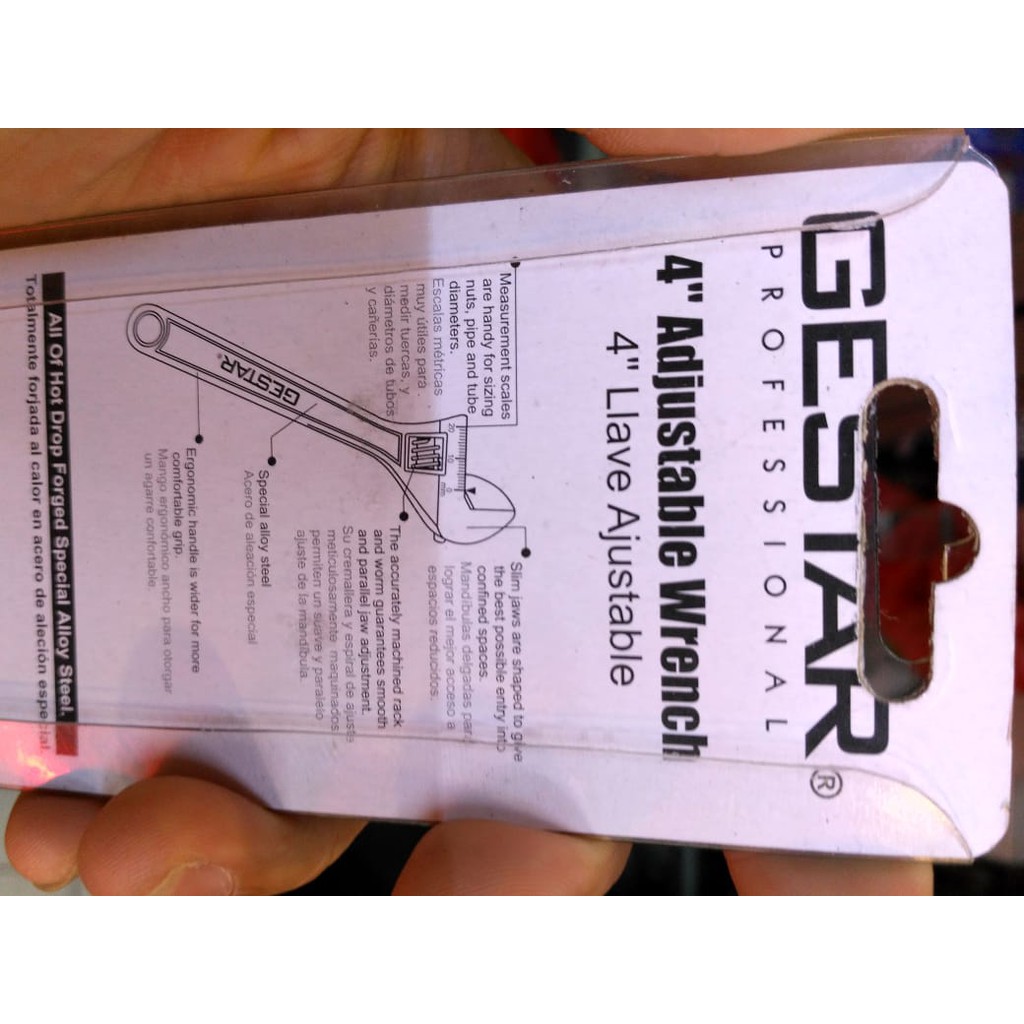 Kunci Inggris 4 in gestar Gestar Kunci Inggris Adjustable Wrench 100mm Gestar 4in 100 mm