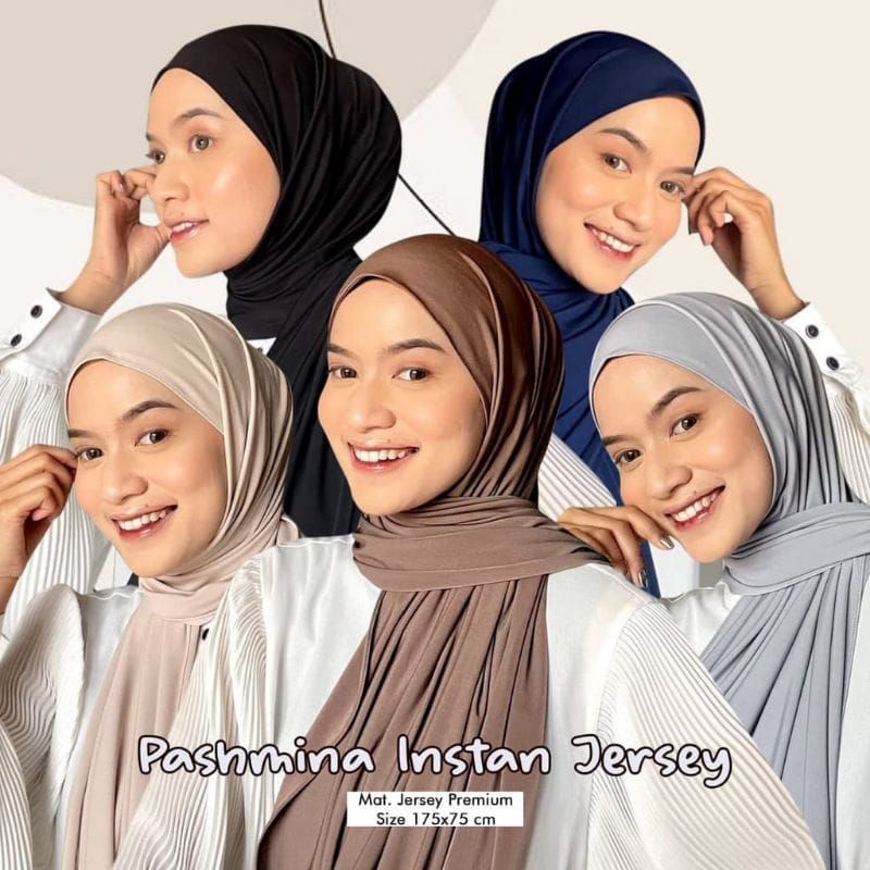 Jilbab Pashmina Jersey Premium - size 180x75 - Pashmina kaos