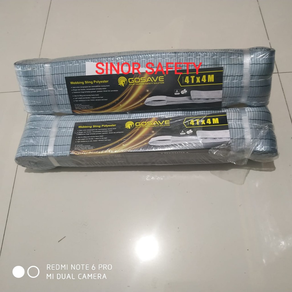 Webbing Sling 4 Ton x 4 Meter Tali Pengikat Barang Tali Angkat Polyest