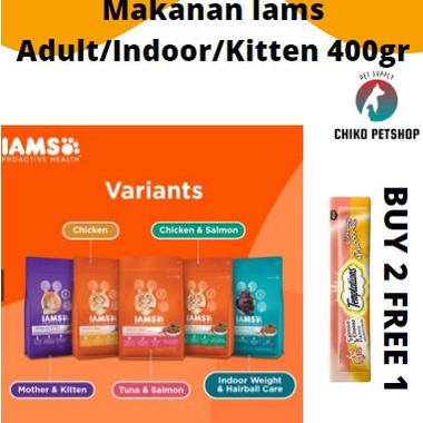 Makanan Kucing IAMS ADULT / INDOOR/ KITTEN 400GRAM