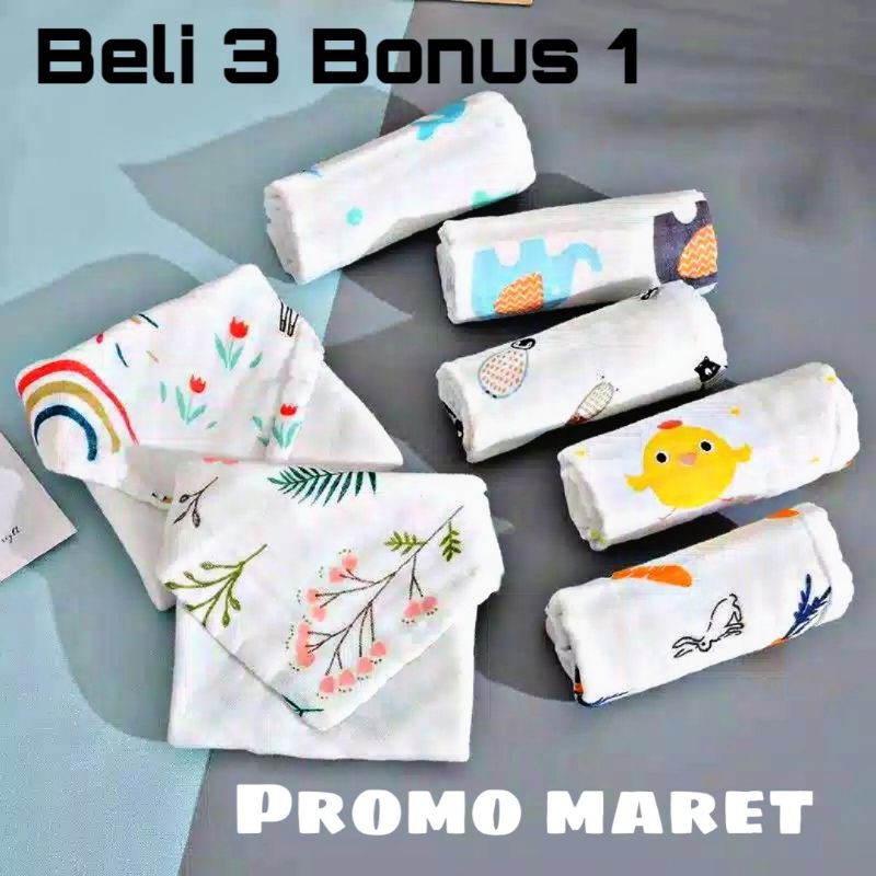 HANDUK KECIL MUSLIN 6 LAPIS 30 X 30 WASLAP BAYI