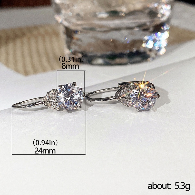 Anting Kristal Cubic Zirconia Gaya Romantis Untuk Wanita