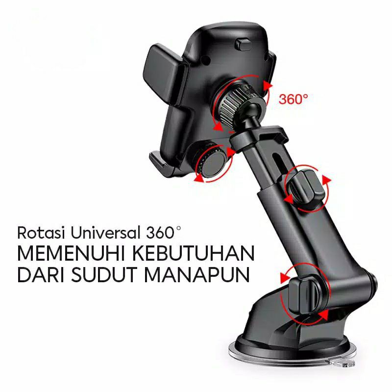 holder hp kaca mobil model robot stang panjang car phone holder