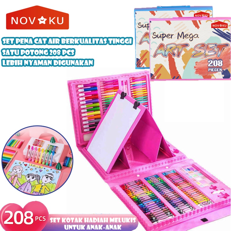 

NOVA KU Crayon Mewarnai Pensil Krayon 208 Warna Alat Menggambar atau Mewarnai- Water color Pen/Pencil/Crayon/Alat cat air pena set Set Alat Menggambar Melukis Anak anak Crayon Cat Air Pensil Warna Pengasah 208pcs -YY0037