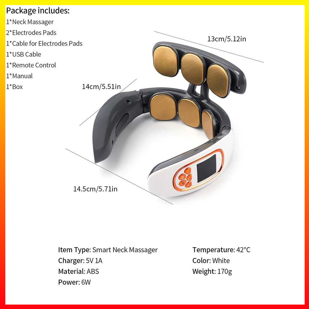 Pemijat Tulang Belakang Leher Bahu Elektromagnetik Kompres Panas Sensitif Suhu Remote Control Foreverlily - 7RHREDGY