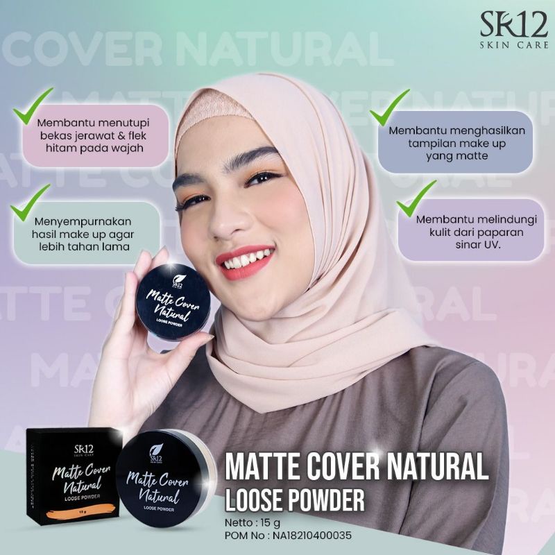 Loose Powder Matte Cover Natural SR12 ORI /Bedak Tabur sr12/ Memberikan Efek Look Makeup Natural Ant