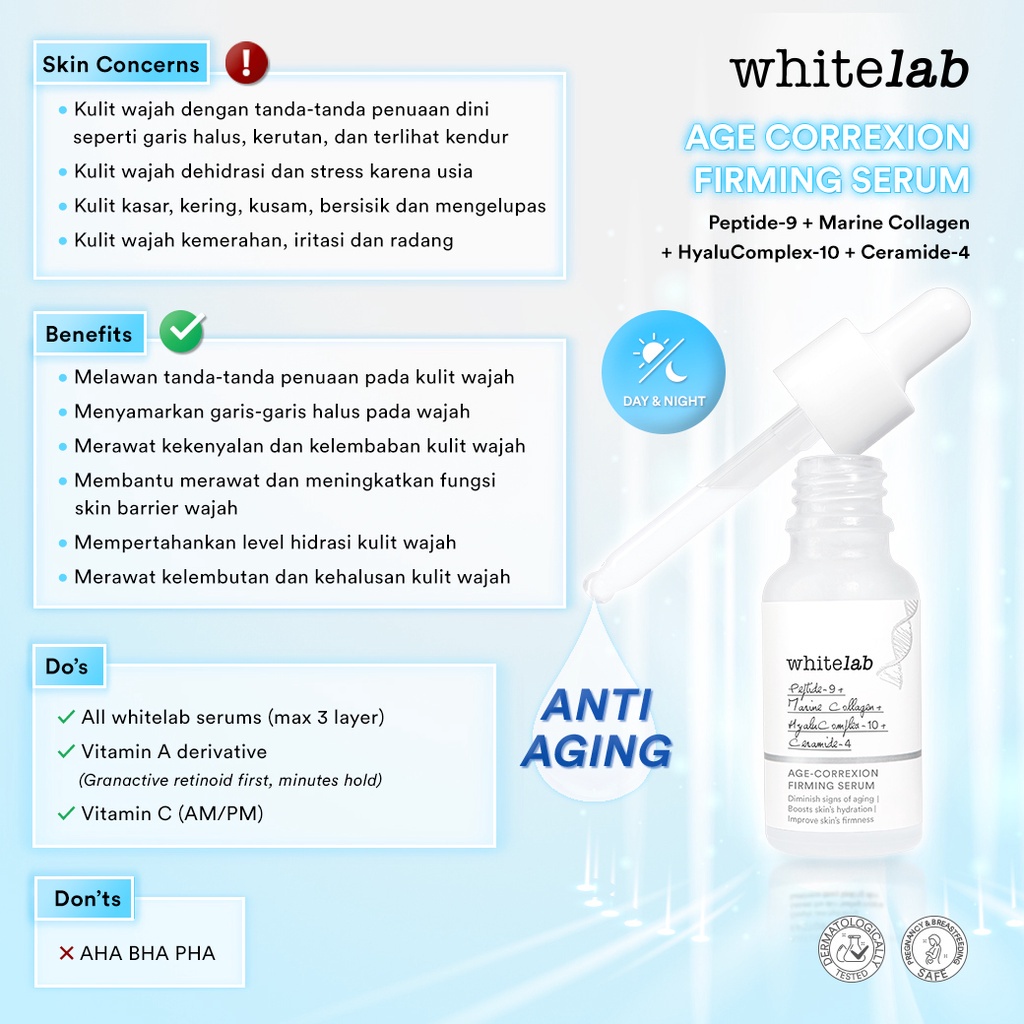 Whitelab Age Correxion Firming Serum White Lab Melawan Penuaan Dini