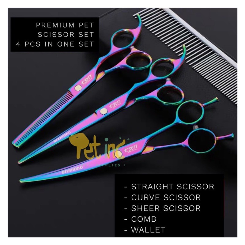 Set with wallet Premium pet scissor set 7 inch