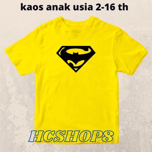 Kaos Anak Gambar Superman Vs Batman Usia 2-16th Laki Laki Perempuan