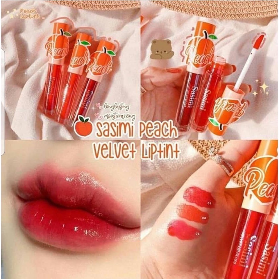 ( BISA PILIH WATNA ) LIPTINT SASIMI LIP AND CHEK TINT JUICY PEACH LIPGLOSS LIPCOLOUR SASIMI PEACH