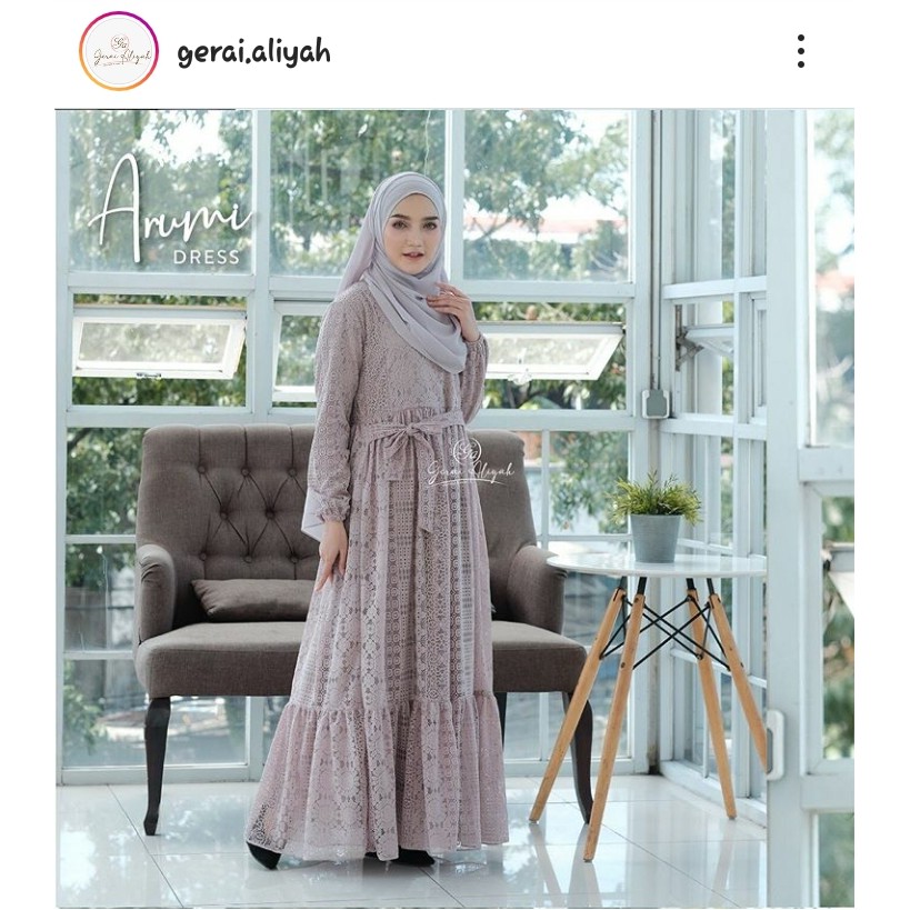 ARUMI DRESS WARNA MISTY SIZE XS (GERAI ALIYAH)