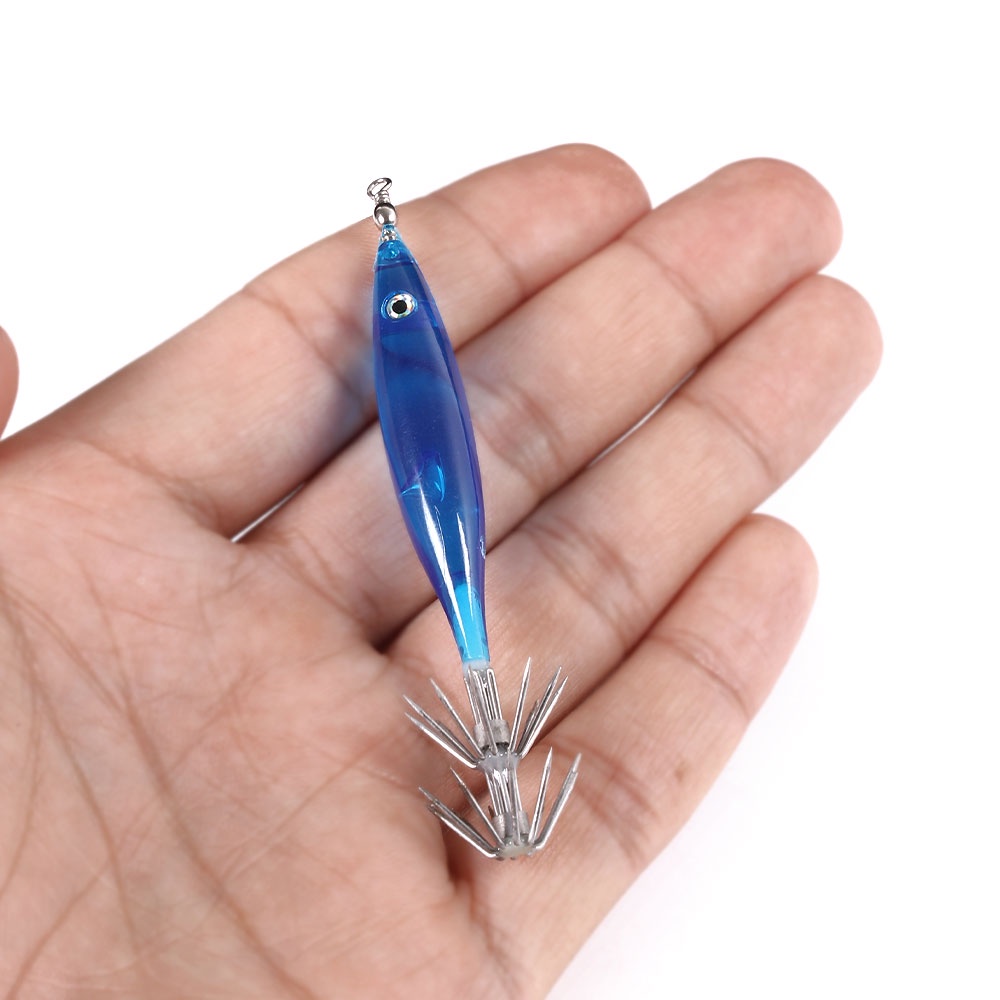 HENGJIA 15pcs Mini Squid Fishing Lure 8cm 3.6g Luminous Cumi Hard Artificial Bait Bass Tackle