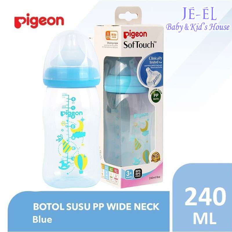 Pigeon Softouch Premium Clear PP Bottle - Botol Susu Pigeon Premium Clear Peristaltic Plus 240 / 160