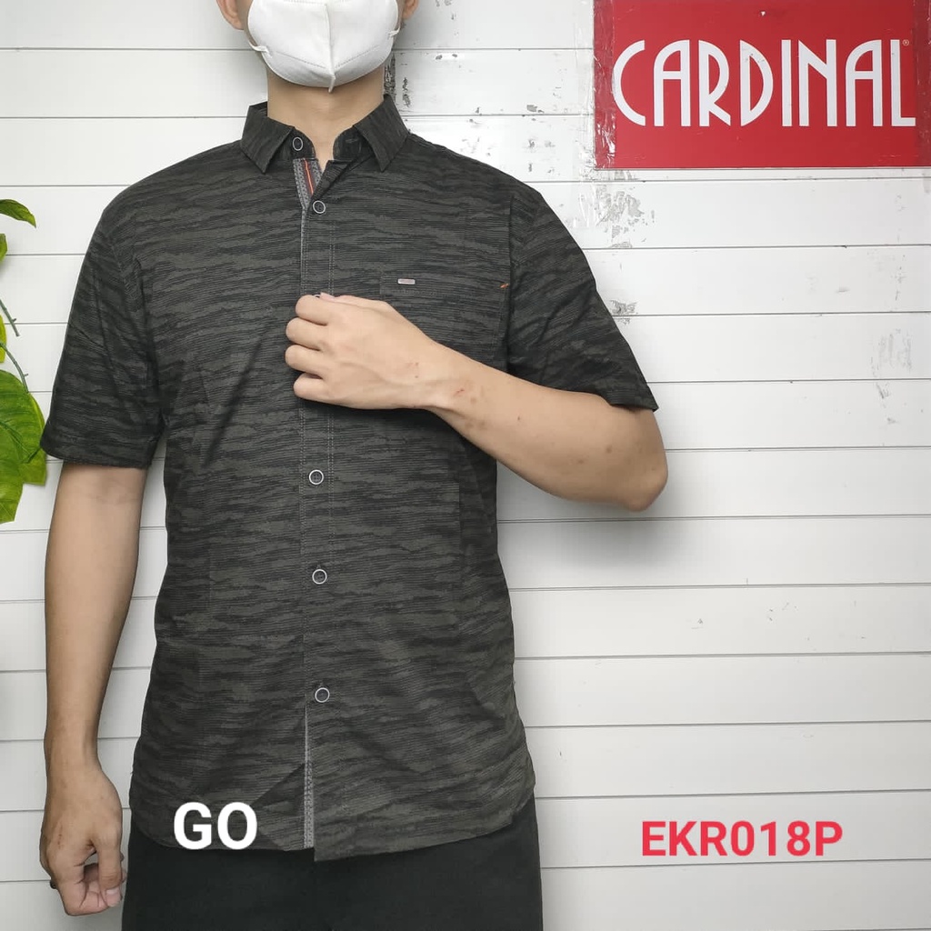 gof CXR CARDINAL KEMEJA CASUAL Pakaian Atasan Pria Kemeja Reguler Hem Casual Santai Lengan Pendek