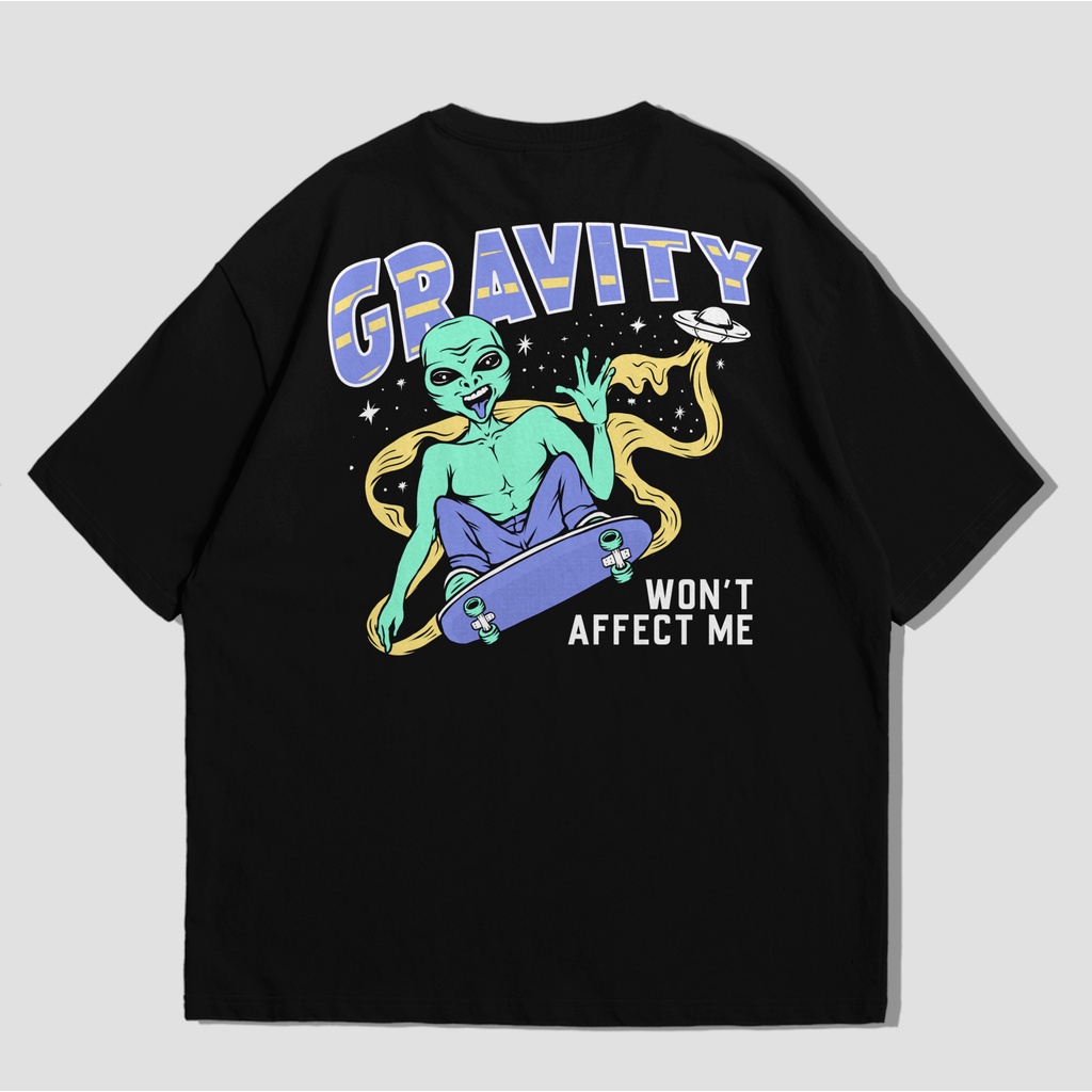 Kaos Oversize Pria Wanita/T-Shirt Oversize Alien Gravity