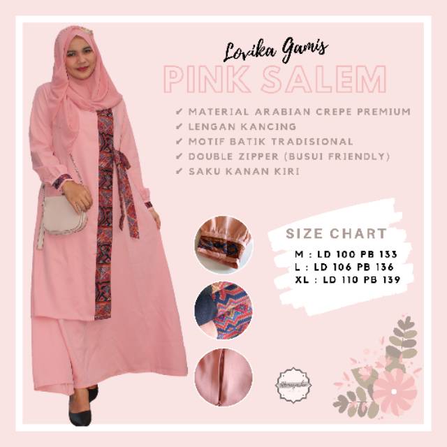 gamis Lovika Gamis pink Salem By Akmayasha