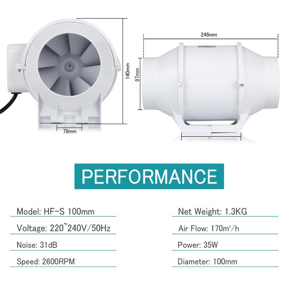 4 Inch Inline Duct Fan Ventilator Air Extractor Ducted Blower Booster Fan 220v Bathroom Hood Air Shopee Indonesia