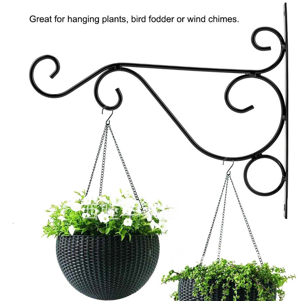 【COD Tangding】4pcs/set Heavy Duty Metal Hanging Basket Brackets Garden Plant Hanger Hook Wall Decor