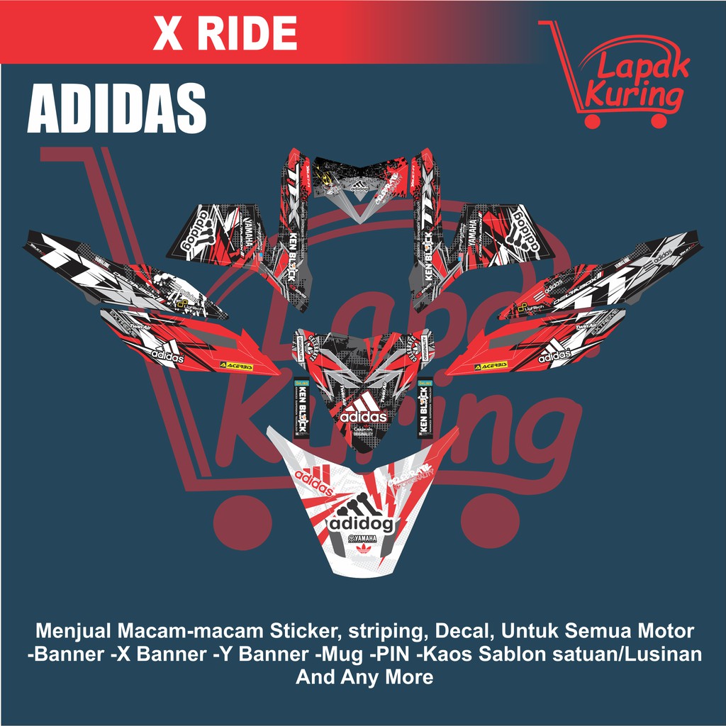 DECAL STICKER MOTOR YAMAHA X RIDE ADIDAS