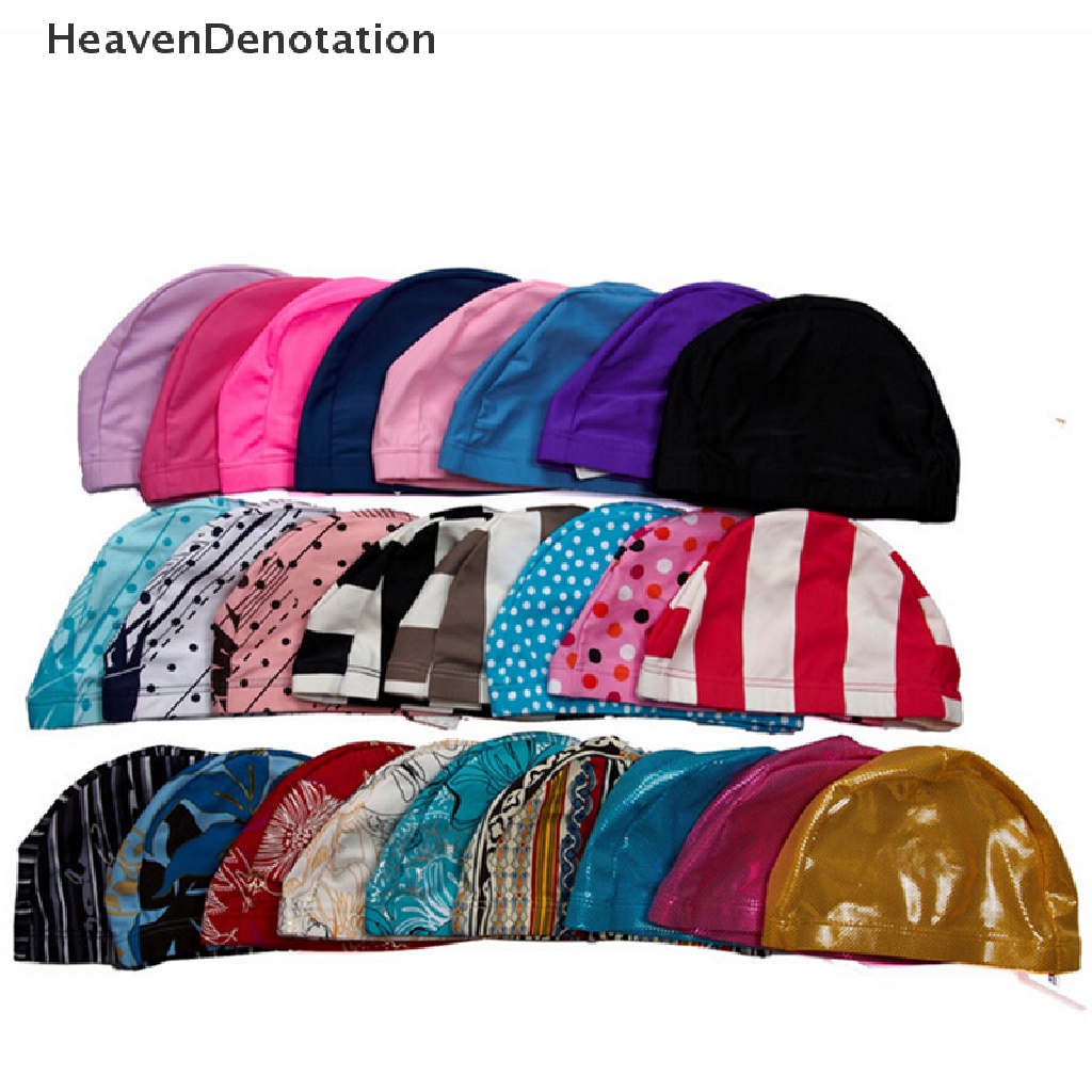 (Heavendenotation) Topi Renang Dewasa Bahan Silikon Flexible Elastis Tahan Lama Warna Acak