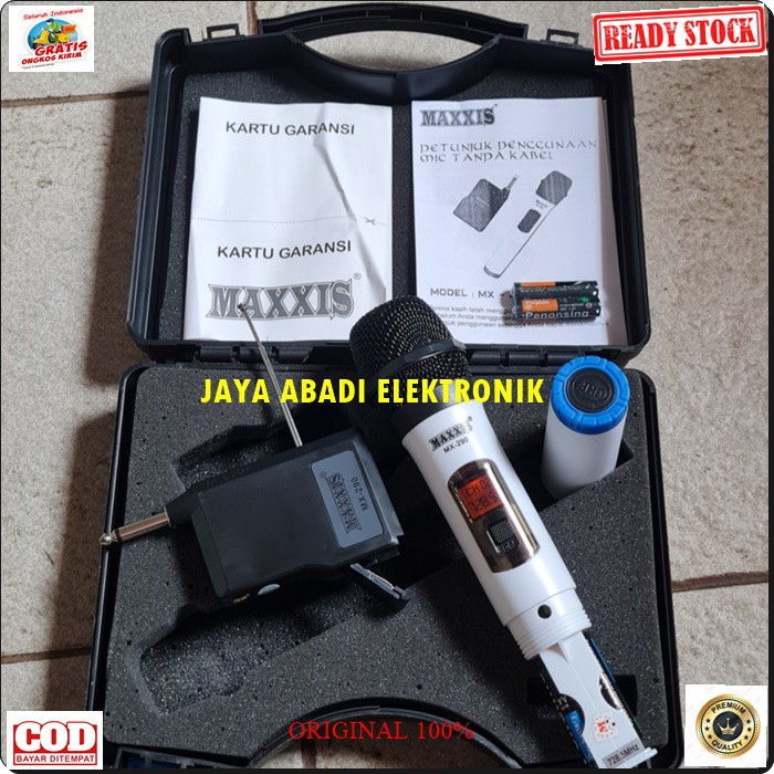 G538  MIC MAXXIS UHF WIRELESS MIKROPHONE KARAOKE PROFESIONAL WIRELESS SINGLE KOPER HANDLE PEGANG DIGITAL PRO VOKAL SUARA AUDIO SISTEM PANGGUNG DJ STUDIO SOUND SYSTEM PAKE KOPER SUARA SANGAT JERNIH DAN COCOK UNTUK DIGUNAKAN DISEGALA ACARA PAKAI BATERAI