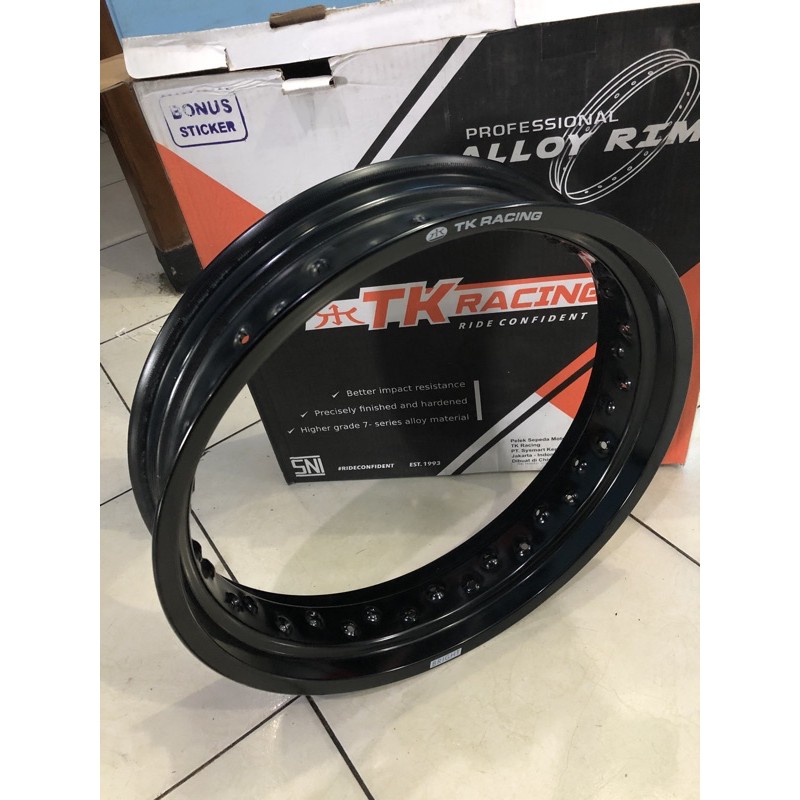 velg tk racing bright ring 17 hitam black ukuran 350