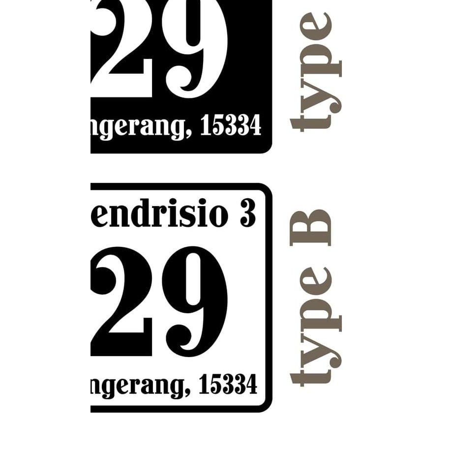 â² Sticker Custom Cutting Nomor Rumah Ruko Kantor Toko Jalan Kode Pos Î©