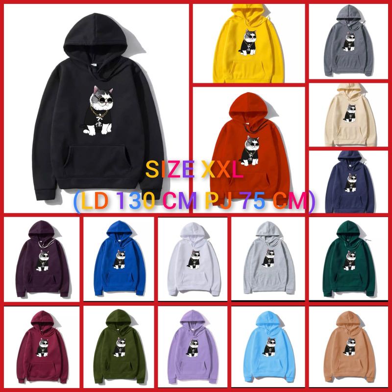 COD/DS/SWEATER HOODIE KUCING CAT size Jumbo XXL