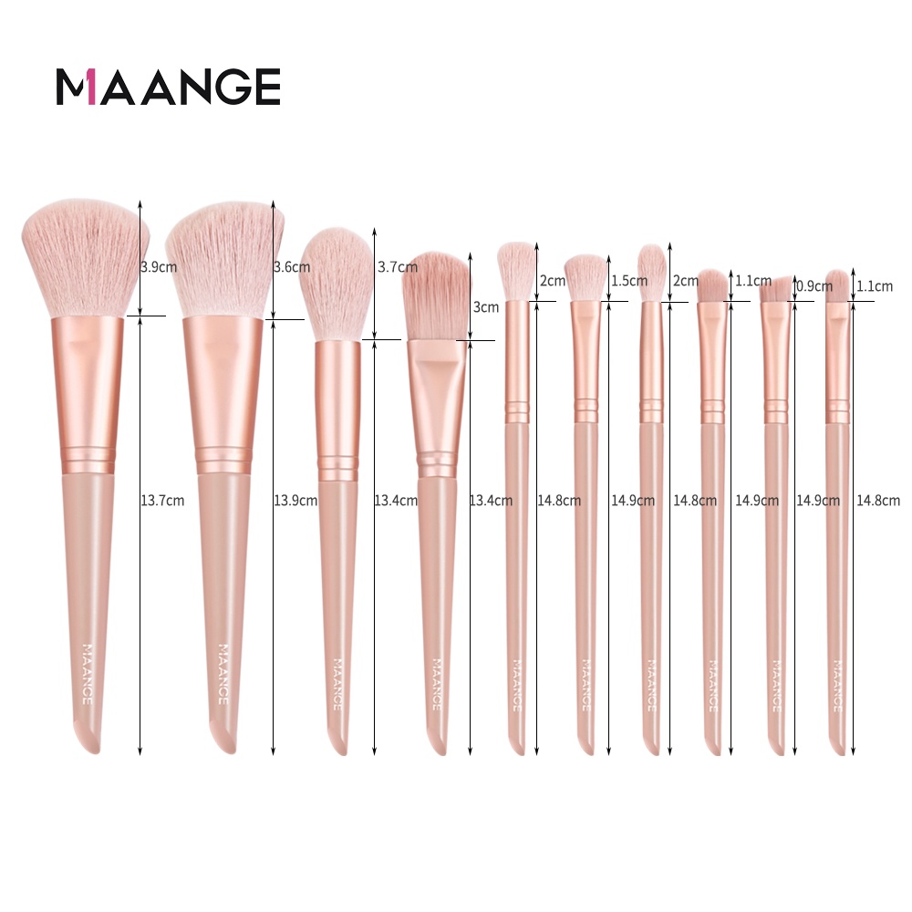 MAANGE 10Pcs/Set Professional Makeup Brush Kit Super Soft Microcrystalline Bristles Brush Cosmetics Beauty Tool Kit Makeup Accessories