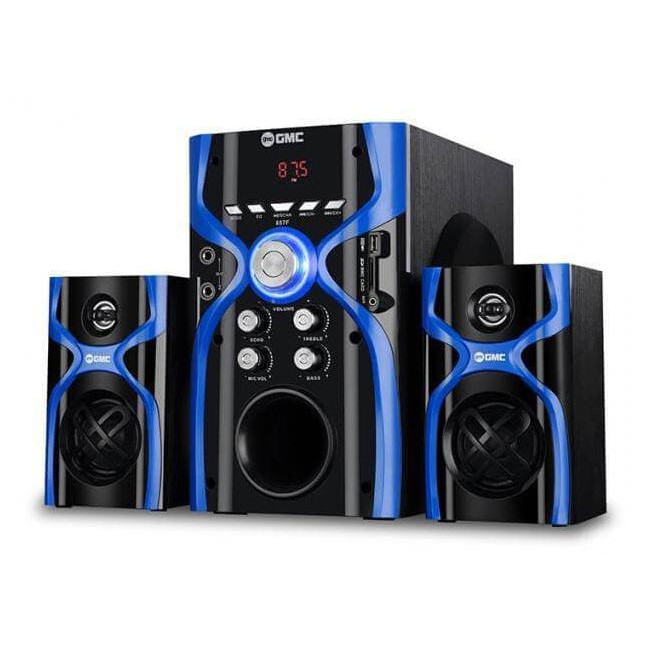 Super Sale Speaker GMC Salon Aktif Bluetooth Karaoke USB Memori Speker Radio 887F - Biru Ready Stock
