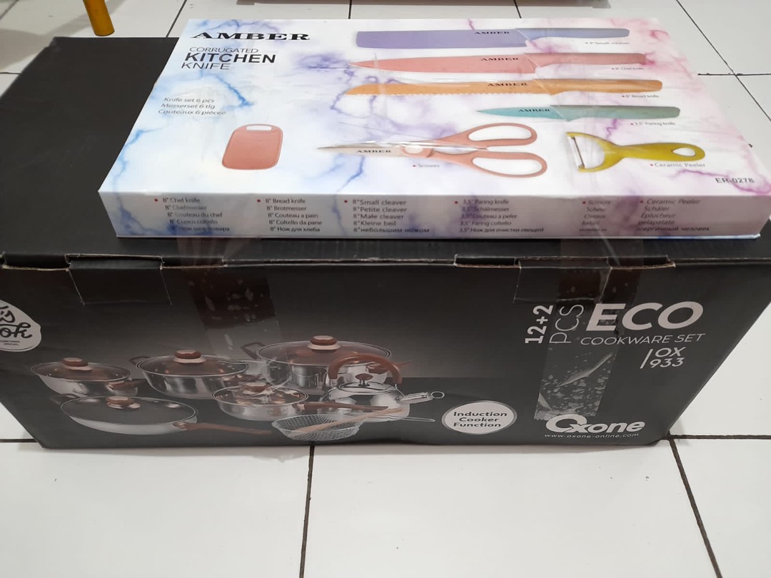 Amber Pisau Dapur Set / Kitchen Knife Set 7 Pcs Multicolour [stainless][original]