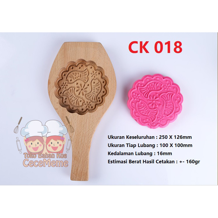Cetakan Kayu Mooncake Kue Bulan Angku Thok Angkong Pia Tio Ciu CK18